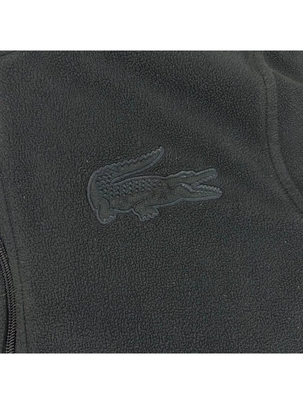 Lacoste Full Zip Fleece Jacket Mens 4 Lg Blue Embroidered Big Logo Long "Read" - Picture 4 of 10